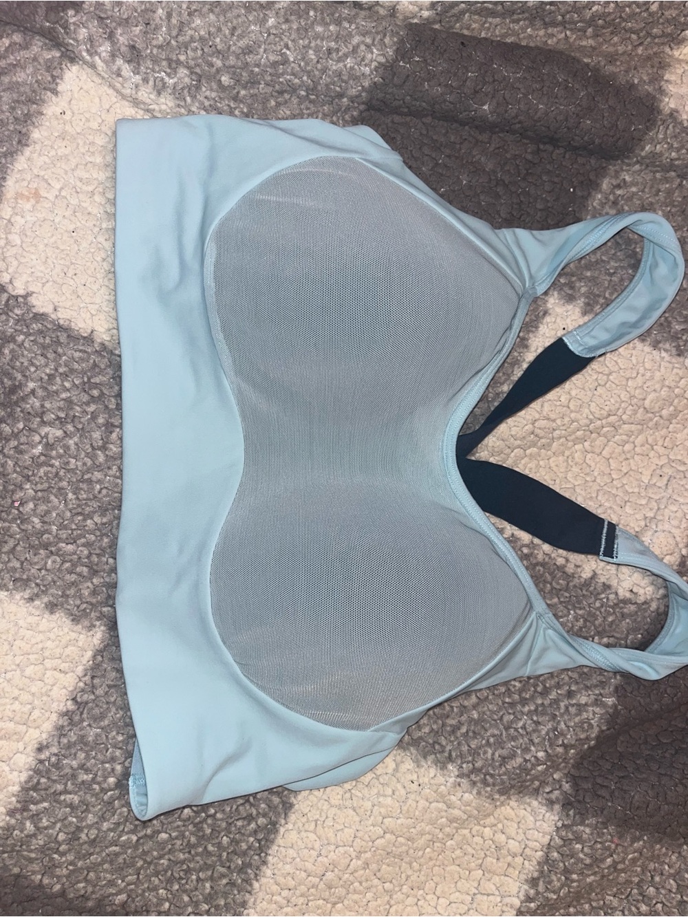 Champion Light Blue Seamless Padded Sports Bra with Mesh Cups